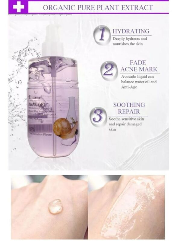 Disaar Skin Care Moisturizing Repairing Soothing Capsule Snail Face Gel, 280ml