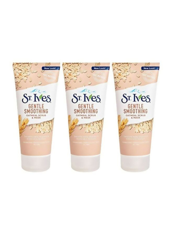 ST. Ives 3-Piece Gentle Smoothing Oatmeal Scrub & Mask, 6oz