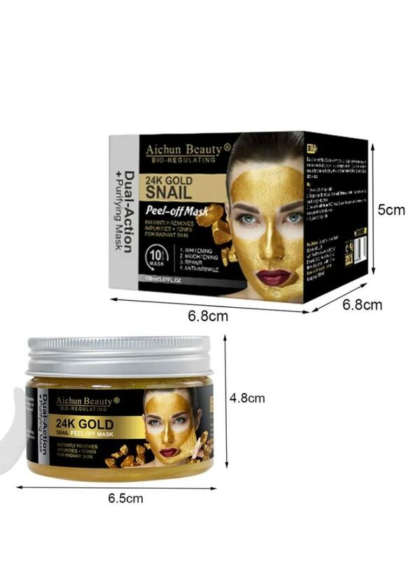 Aichun Beauty 24K Gold & Snail Oil Peel-Off Mask, 150ml