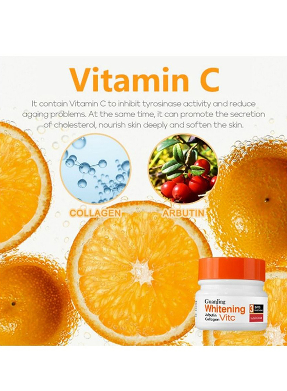 Guanjing Whitening Collagen Arbutin Vitamin C Facial Cream, 50gm