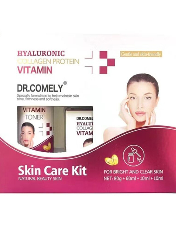 Dr. Comely Hyaluronic Collagen Protein Vitamin Skin Care Kit, 4 Pieces