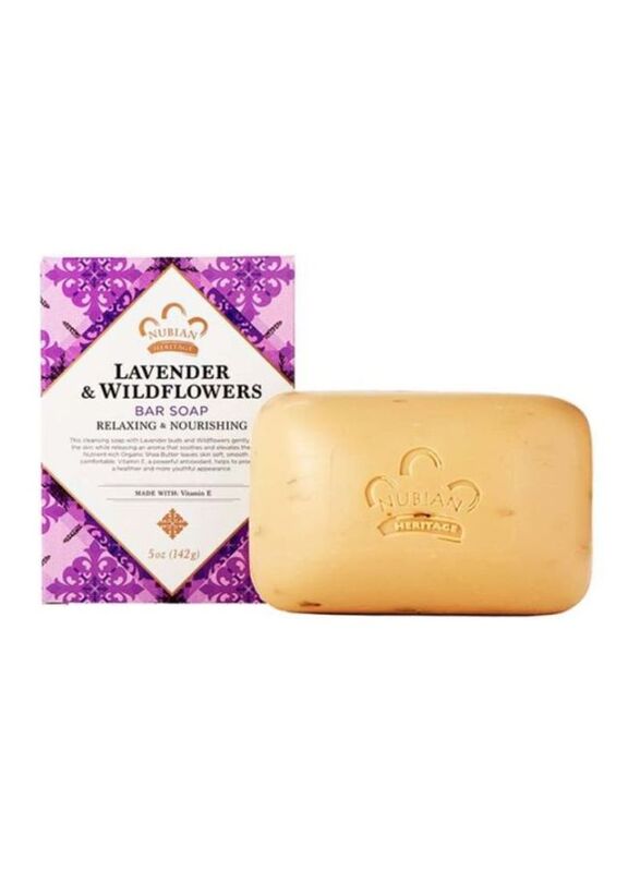 Nubian Heritage Lavender and Wildflowers Soap Bar, 141gm