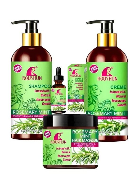 

Roushun Rosemary & Mint Set To Strengthen The Scalp & Hair, 4 Pieces