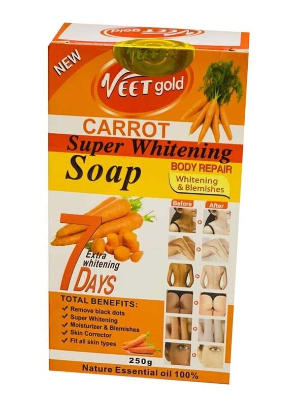 

Veet Gold Carrot Super Whitening Soap, 250gm