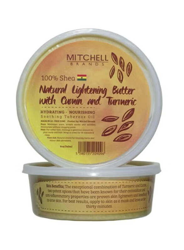 

Mitchell Brands 100% Natural Shea Butter Jar Enhanced with Turmeric and Cumin, 240ml