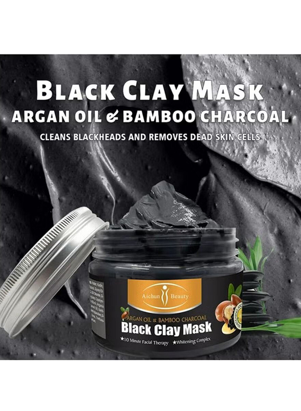 Aichun Beauty Argan Oil & Bamboo Charcoal Black Clay Mask, 150gm