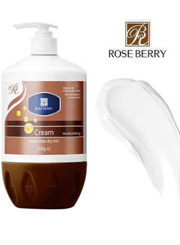 Rose Berry Nature Nourishing Moisturizing Cream For Dry Skin With Cocoa Butter, 500ml