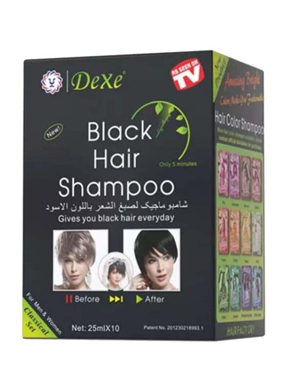 

Dexe Black Hair Shampoo for All Type Hair, 25ml, 10 Piece