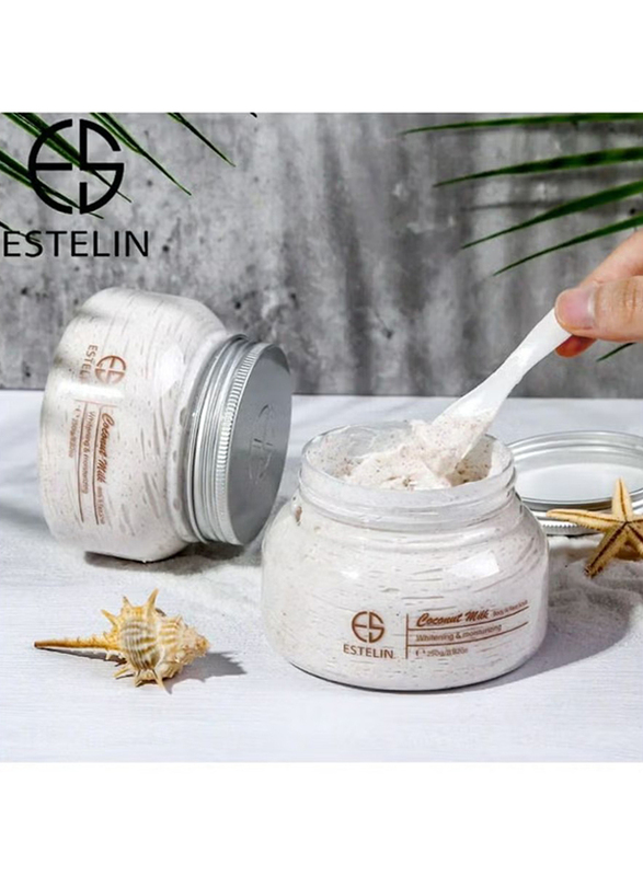 Estelin Coconut Milk Body and Face Scrub, 250gm