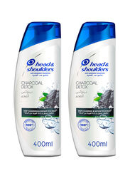 Head & Shoulders Charcoal Detox Anti Dandruff Shampoo for Anti Dandruff, 2 x 400ml