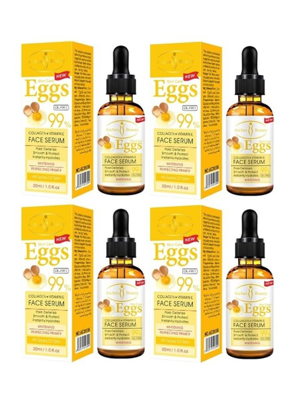 Aichun Beauty 4-Piece Eggs Collagen & Vitamin E Whitening Serum, 30ml