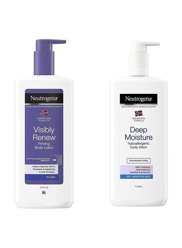 

Neutrogena Naturals Visibly Renew Firming Body Lotion 400ml + Deep Moisture Body Lotion 400ml, 2 Pieces