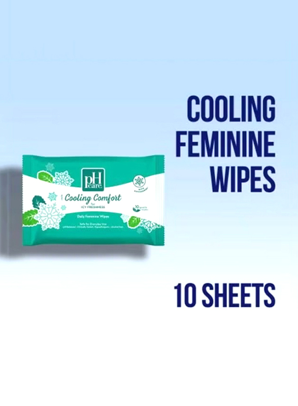 pH Care Daily Feminine Wipes Cooling Comfort, 10 Wipes