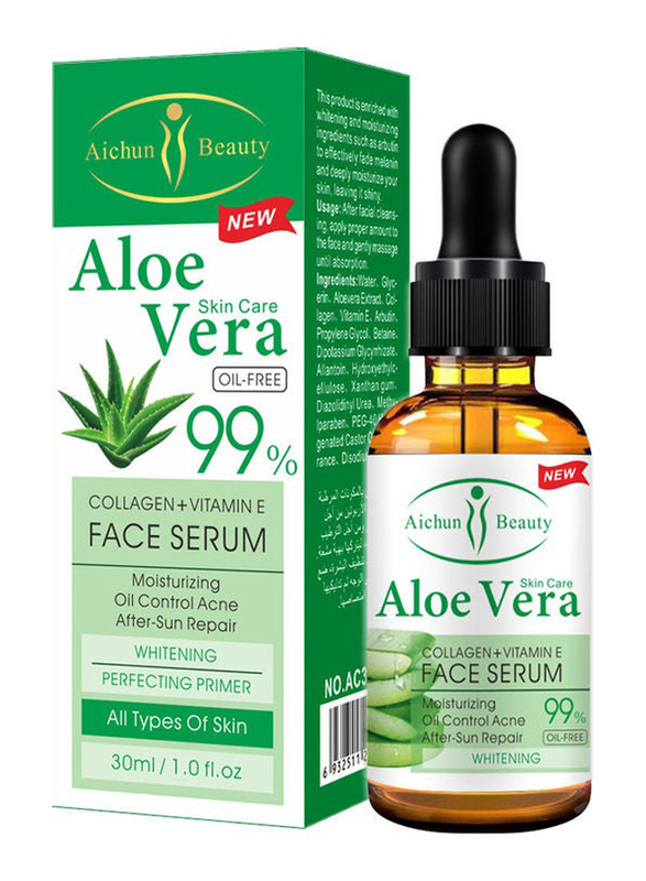 Aichun Beauty Aloe Vera Moisturizing & Oil Control Face Serum, 4 x 30ml