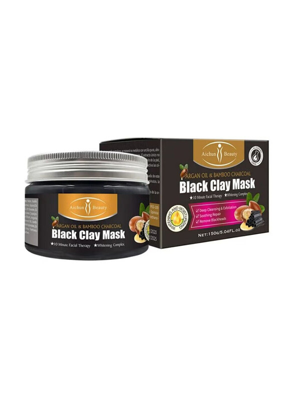 

Aichun Beauty Argan Oil & Bamboo Charcoal Black Clay Mask, 150gm