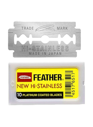 Feather Platinum-Coated Double Edge Razor Blades, 200 Pieces