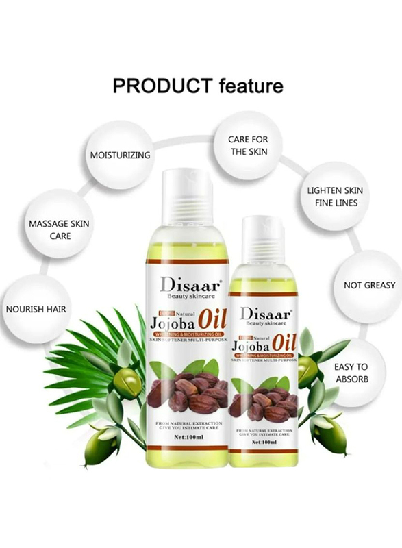 Disaar Natural Jojoba Oil, 2 x 100ml