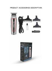 Kemei KM-032 Professional Rechargeable Electric Hair Clipper Trimmer, Silver