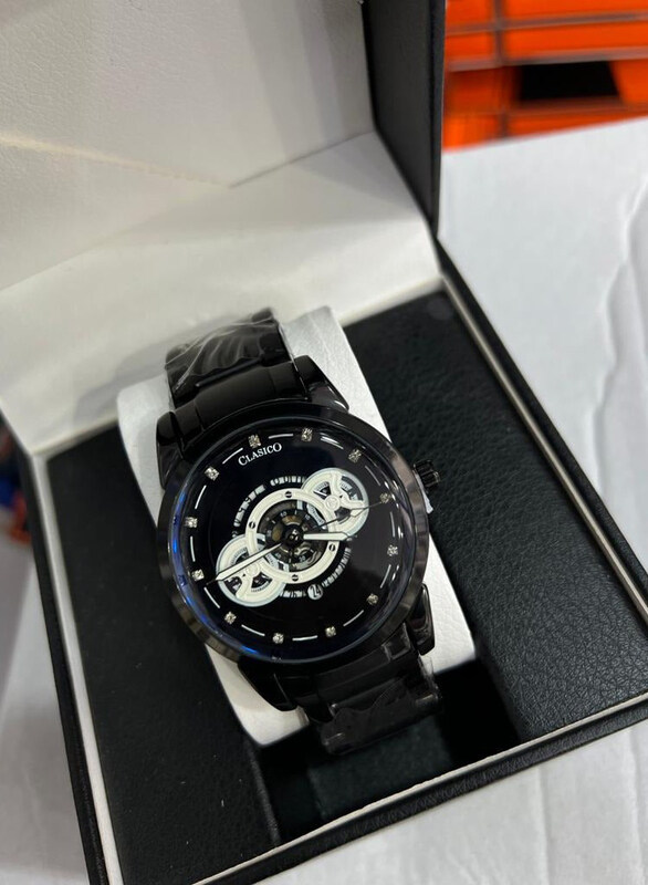

Clasico A Wonderful Analog Watch for Men with Stainless Steel Band, Black-Black/White