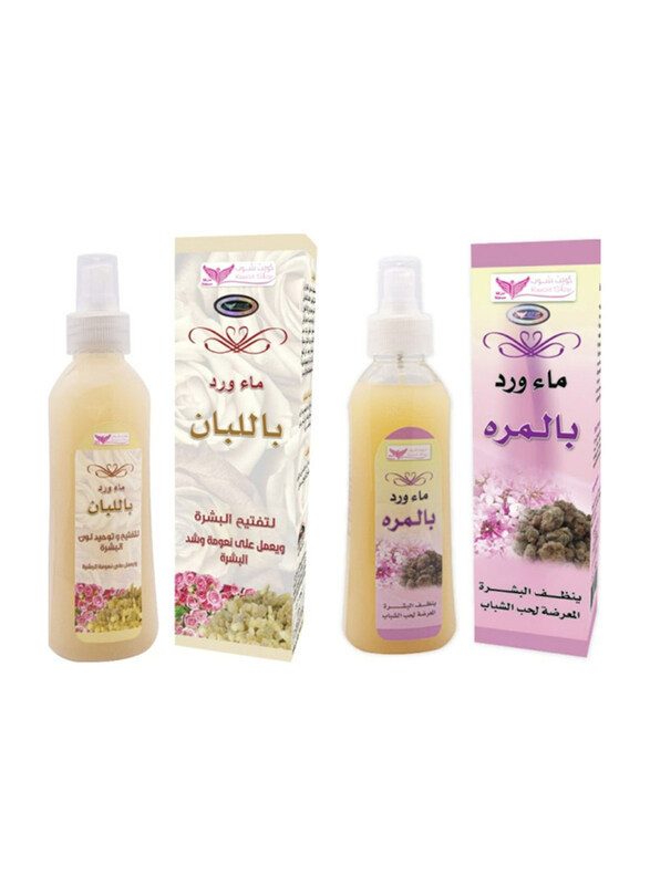 

Kuwait Shop Rose Water With Frankincense + Rose Water With Myrrh, 2 x 200ml