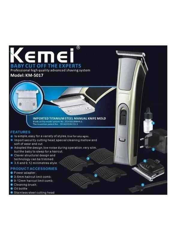 Kemei Hair Trimmer, Gold/Black