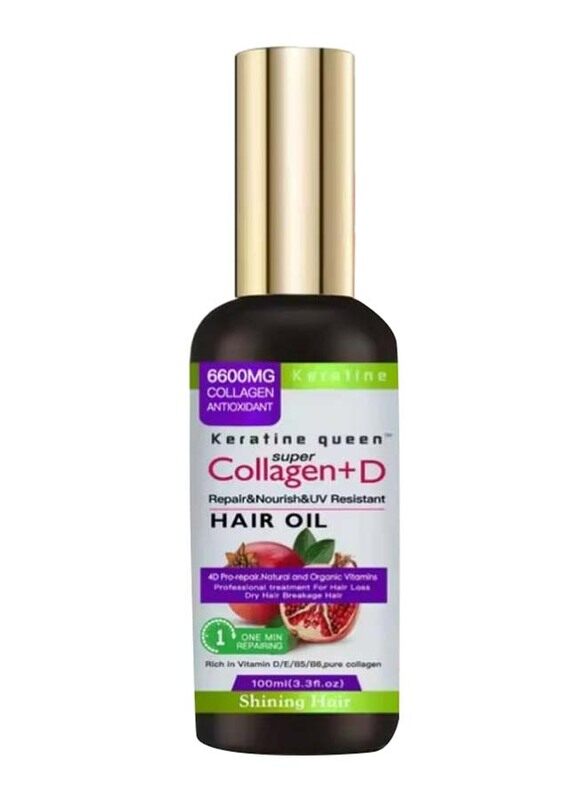 

Keratine Queen Super Collagen + D Hair Oil for All Hair Types, 100ml