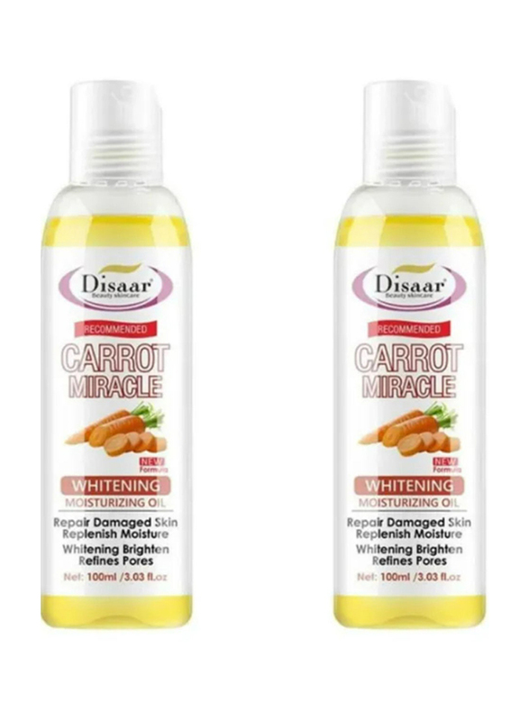 Disaar Carrot Miracle Whitening & Moisturizing Oil, 2 x 100ml