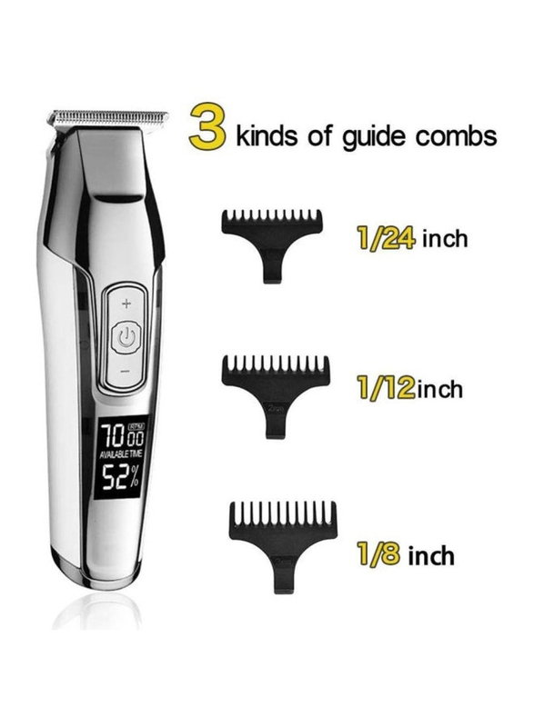 Kemei Rechargeable Electric Hair Clipper, KM-5027, Silver