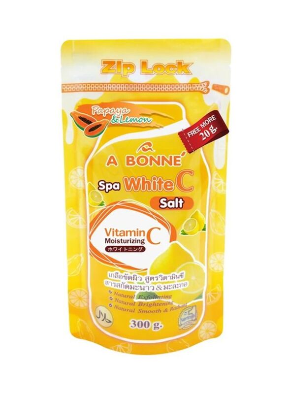 A Bonne Zip Lock Papaya & Lemon Spa White Bath Salt, 300gm