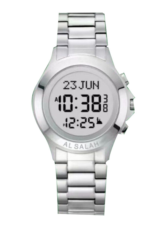 

Clasico Fajr Digital A Wonderful Watch for Men with Stainless Steel Band, Silver-White