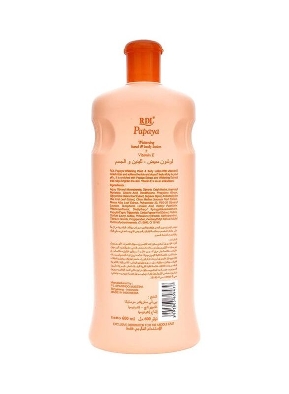 Rdl Papaya Extract Whitening Hand & Body Lotion, 1200ml, 2 Piece