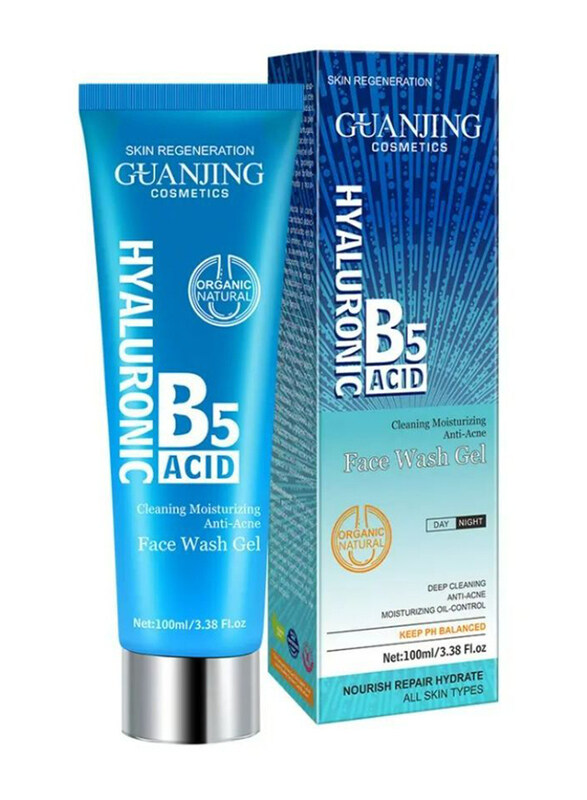 

Guanjing Hyaluronic Acid B5 Cleaning Moisturizing Anti-Acne Face Wash Gel, 100ml