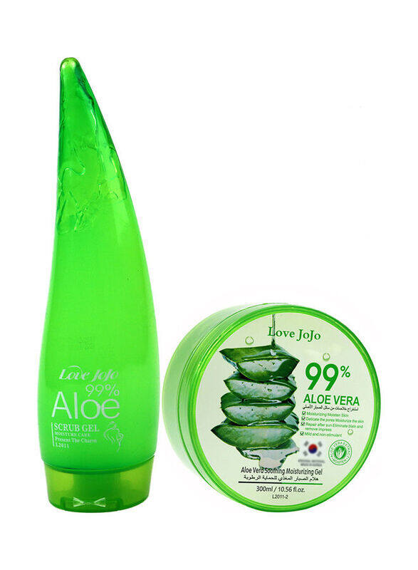 

Love Jojo 2-Piece 99% Aloe Vera Soothing Moisturizing Gel & Scrub, 500ml