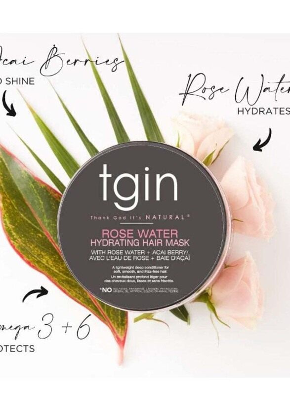 

Tgin Rose Water Hydrating Hair Mask for Curls Kinks Waves, 340gm