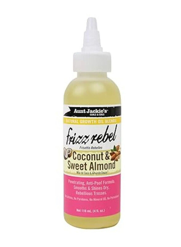 

Aunt Jackie's Natural Growth Oil Blends Frizz Rebel Coconut & Sweet Almond Oil for All Hair Type, 118ml