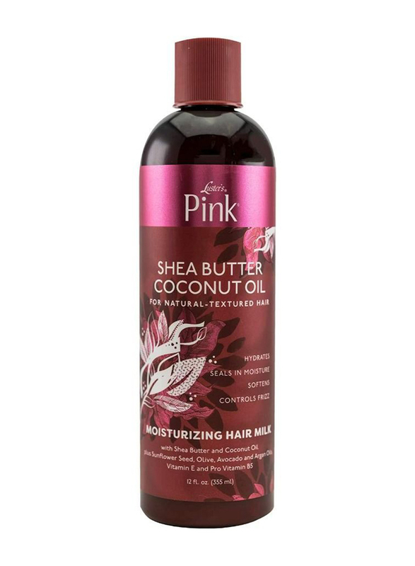 Luster's Pink Shea Butter Coconut Oil Moisturizing Hair Milk for Curly Hair, 355ml