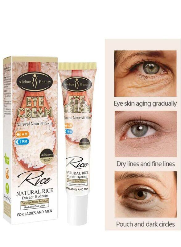 

Aichun Beauty Natural Rice Nourishing Dark Eye Circles & Wrinkle Removal Eye Cream, 25ml