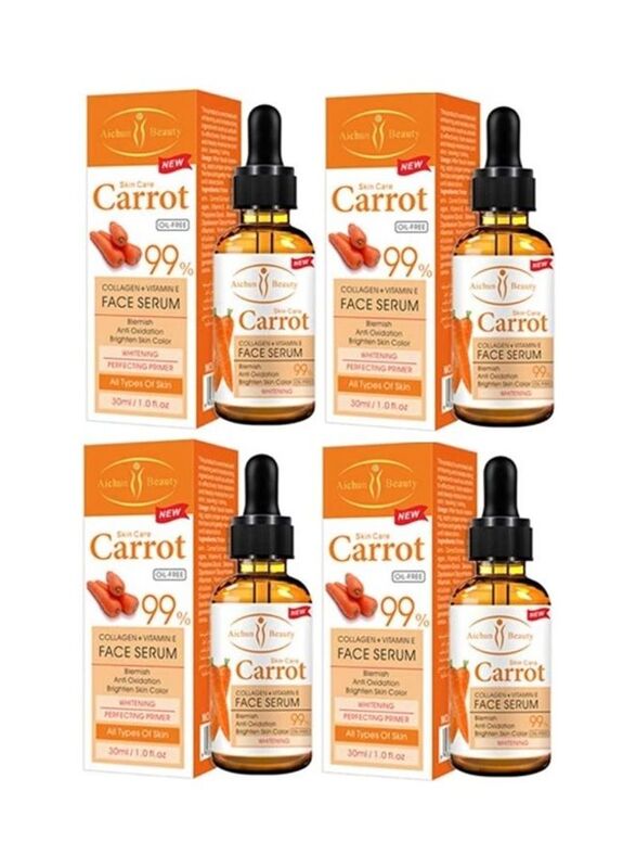 Aichun Beauty Carrot Collagen + Vitamin E Whitening Face Serum, 30ml, 4 Pieces