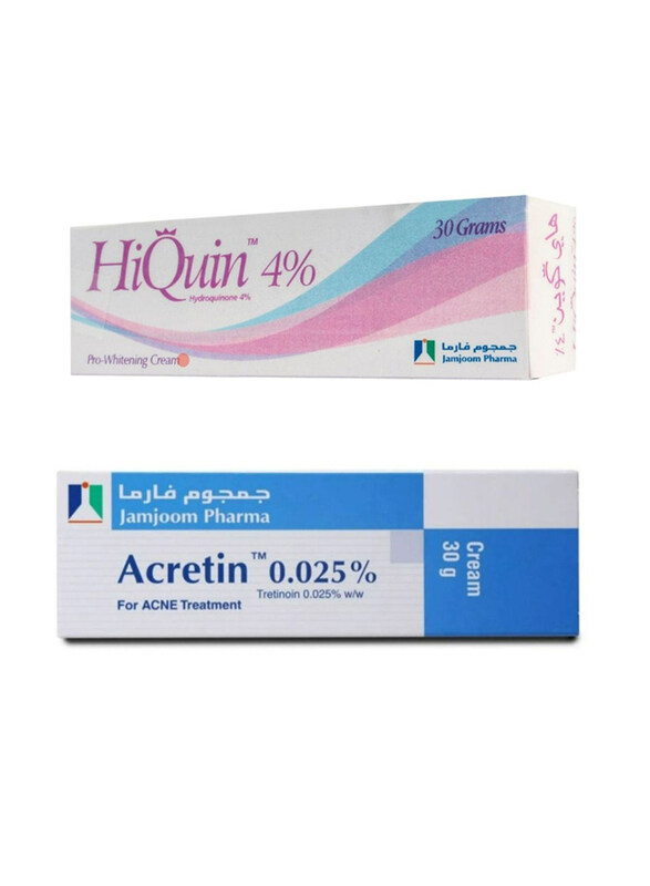 

Jamjoom Pharma Hiquin 4% Cream and Acretin 0.025% Cream, 2 x 30gm