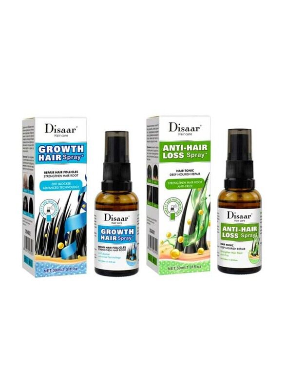 

Disaar Growth Hair Spray with Anti-Hair Loss Spray for All Hair Type, 30ml, 2 Piece