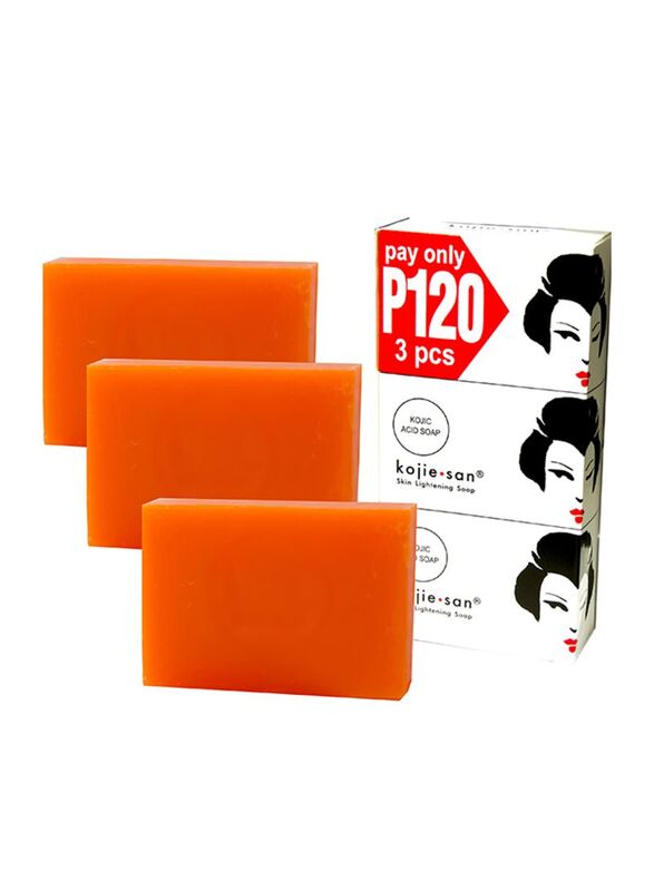 Kojie.san Kojic Acid Skin Whitening Soap, 3 x 65g