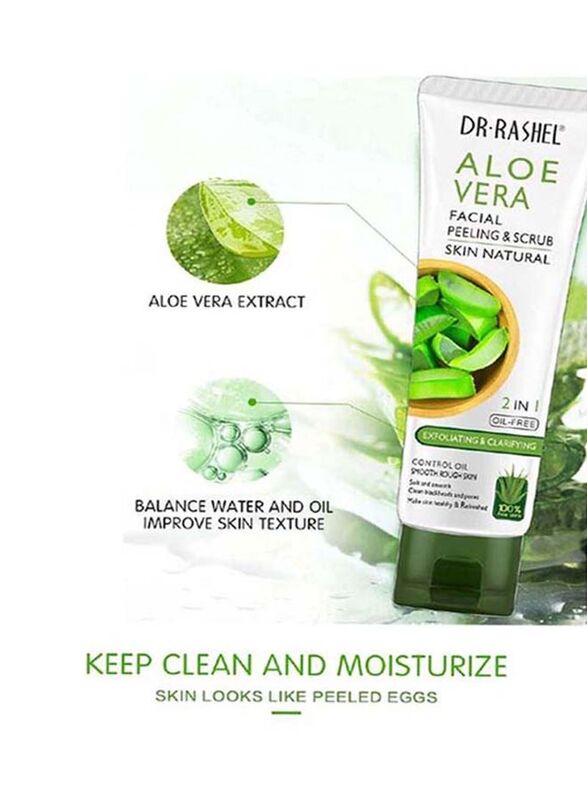 Dr. Rashel 2 In 1 Aloe Vera Facial Peeling & Scrub, 100g