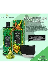 Jardin Flamingo Moroccan Soap Liquid With Loofah Olive Oil, 500ml