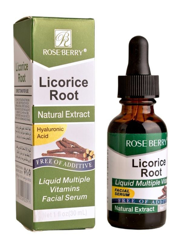 Rose Berry Licorice Root Natural Extract Liquid Multiple Vitamins Facial Serum, 30ml