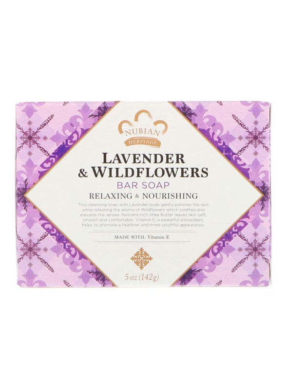 Nubian Heritage Lavender and Wildflowers Soap, 142g