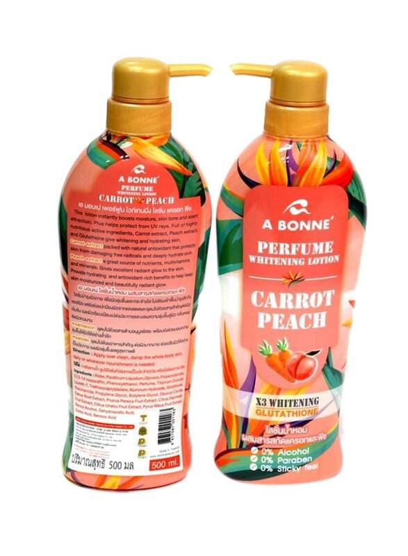 A Bonne Carrot Peach Perfume Whitening Lotion, 500ml