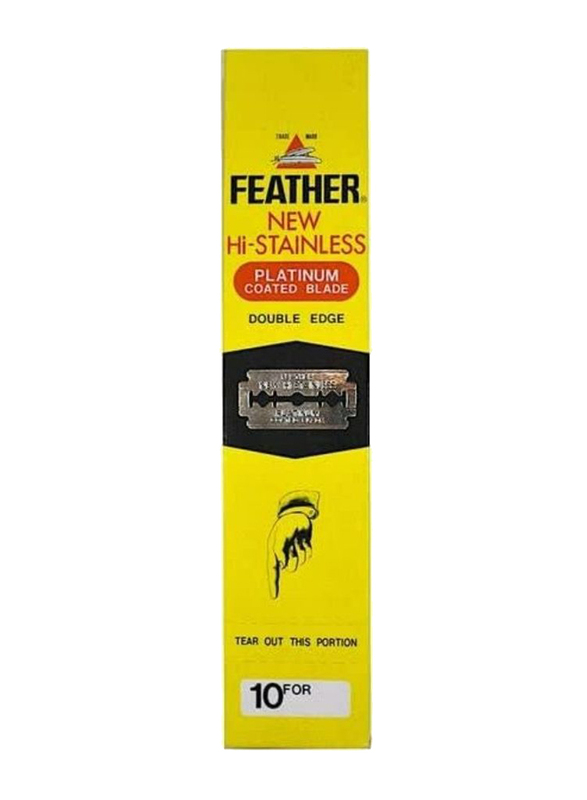 Feather Platinum-Coated Double Edge Razor Blades, 200 Pieces