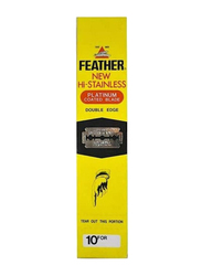 Feather Platinum-Coated Double Edge Razor Blades, 200 Pieces