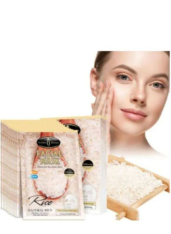 

Aichun Beauty Natural Rice Face Mask, 10 Sheets