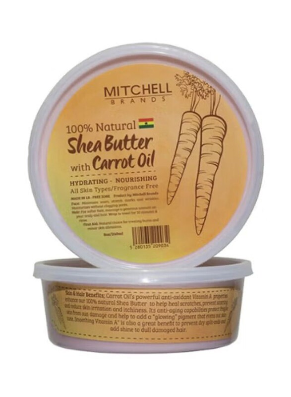 

Mitchell Brands 100% Natural Shea Butter Jar Enhanced with Carrot Oil, 240ml